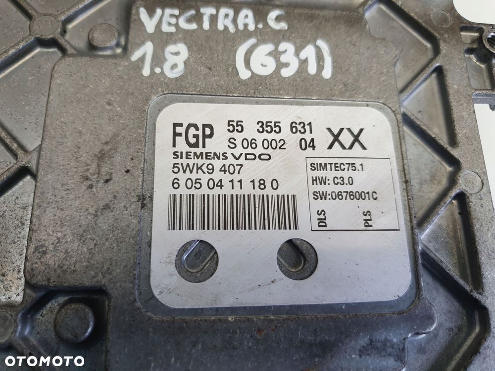 Opel Vectra C 1.8 16V STEROWNIK SILNIKA 55355631 5WK9407 - 2