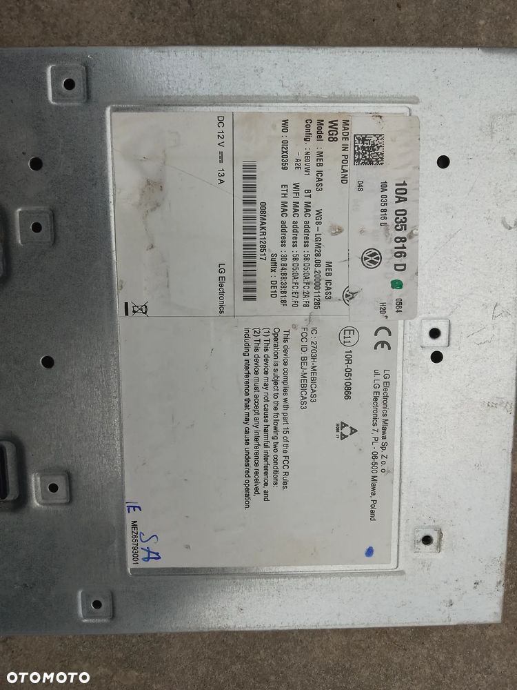 VW ID3 ID.3 ID4 ID.4 ID5 ID.5 CZYTNIK NAWIGACJI RADIO MIB3 NAVI 10A035816D - 4
