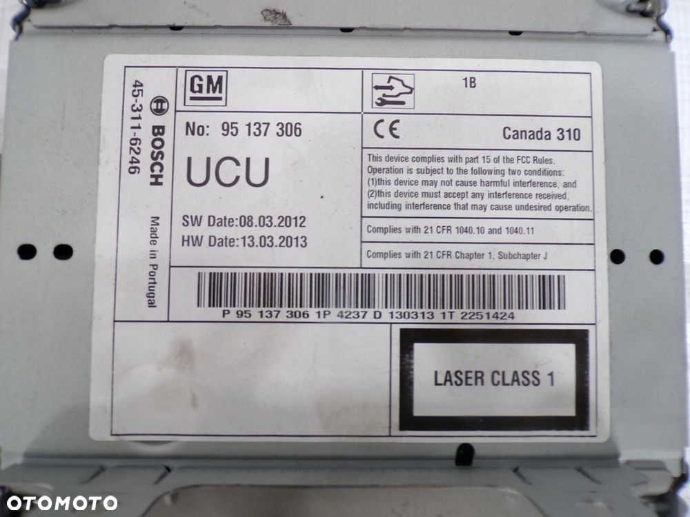 OPEL MOKKA A RADIO CD NAWIGACJA 95137306 U WYŚWIETLACZ 95247249 - 5
