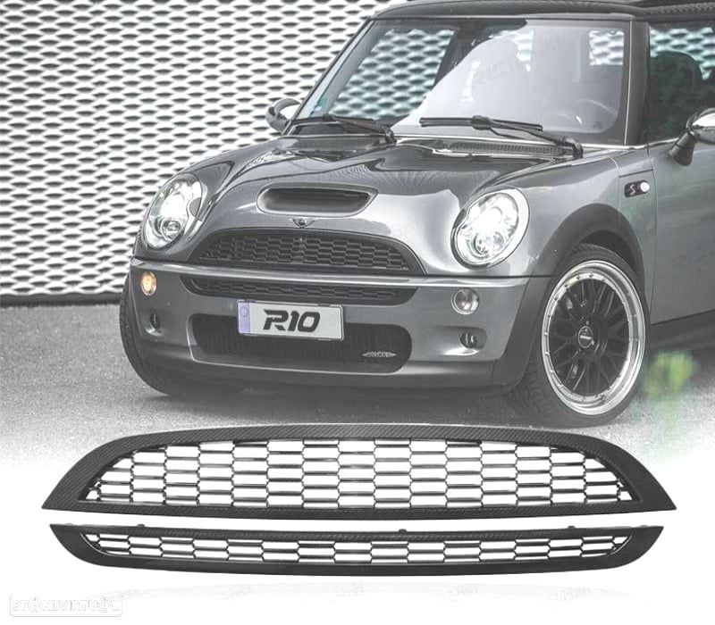 GRELHA FRONTAL MINI COOPER S 01-06 CARBONO - 1