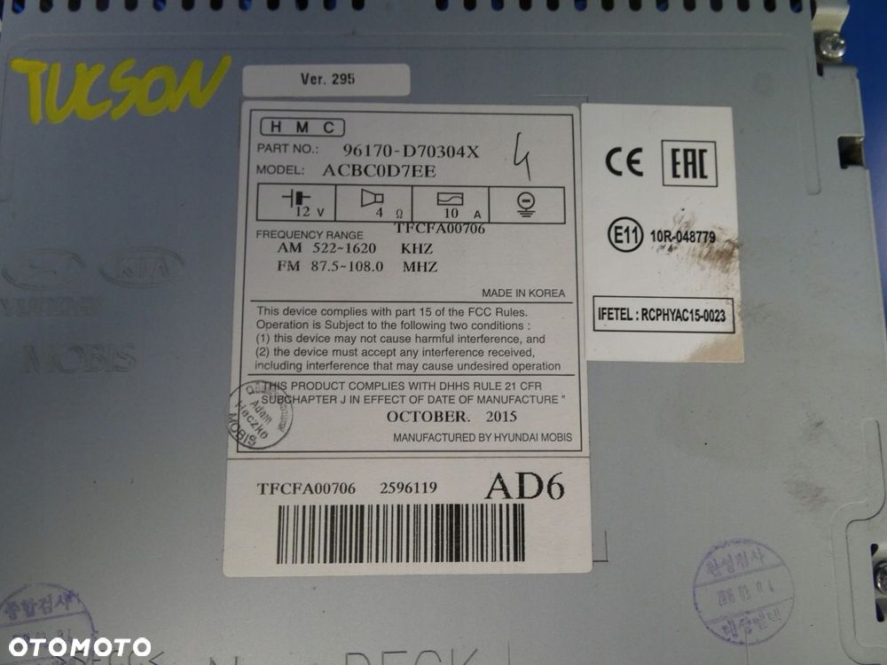 HYUNDAI TUCSON III RADIO FABRYCZNE - 3