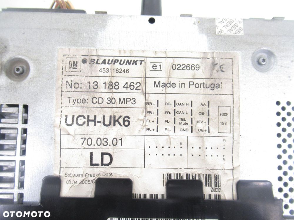 RADIO CD30 OPEL ASTRA III H GTC 453116246 565412796 13208089 - 7