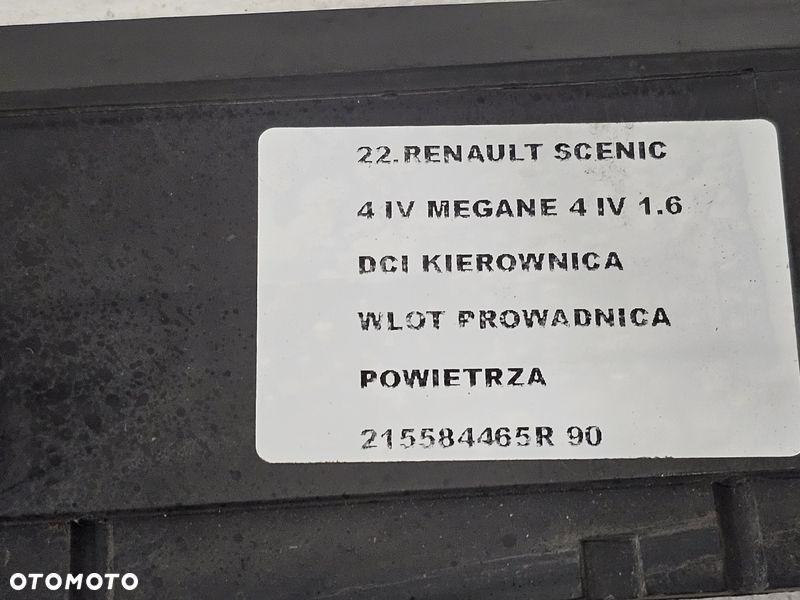 renault megane scenic iv 1.6 dci kierownica wlot prowadnica powietrza 215584465r - 7