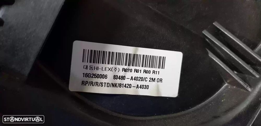 ELEVADOR DE VIDRO TRASEIRO DIREITO KIA CARENS IV 2017 -83460A4000 - 3