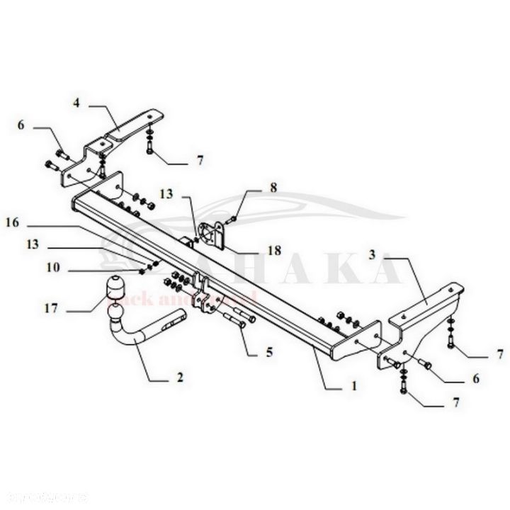 Hak Holowniczy Odkręcany Do Citroen C5 I Sedan, Hatchback 2004-2008 - 5