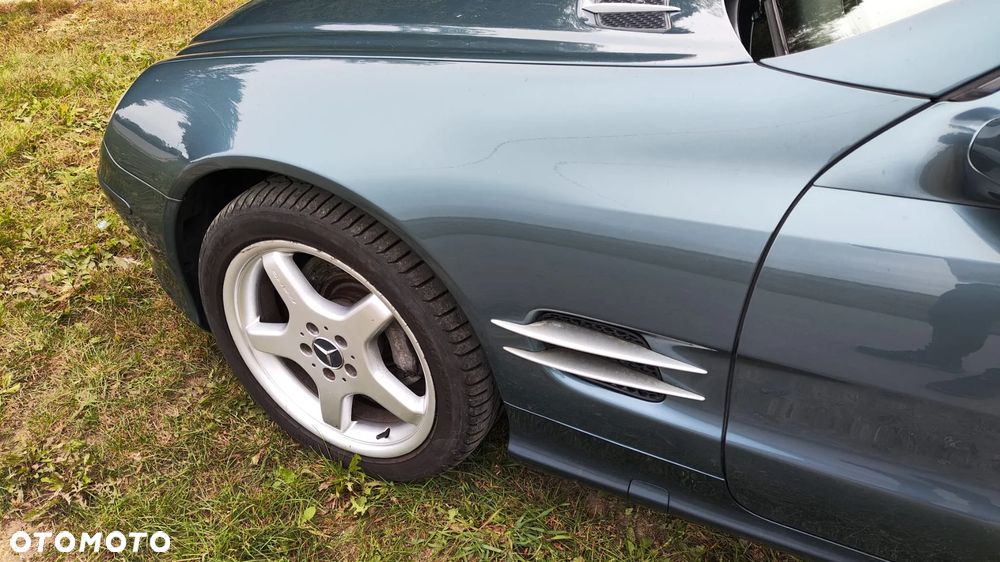 MASKA ZDERZAK ATRAPA GRILL BŁOTNIK LEWY PRAWY PAS PRZEDNI WZMOCNIENIE CHŁODNICE WENTYLATOR SPRYSKIWACZE LAMPY BI-XENON XENON PRZÓD KOMPLETNY ORYGINALNY LAKIER C946 946 DO ZAŁOŻENIA W KOLOR MERCEDES SL R230 W230 SL500 - 9