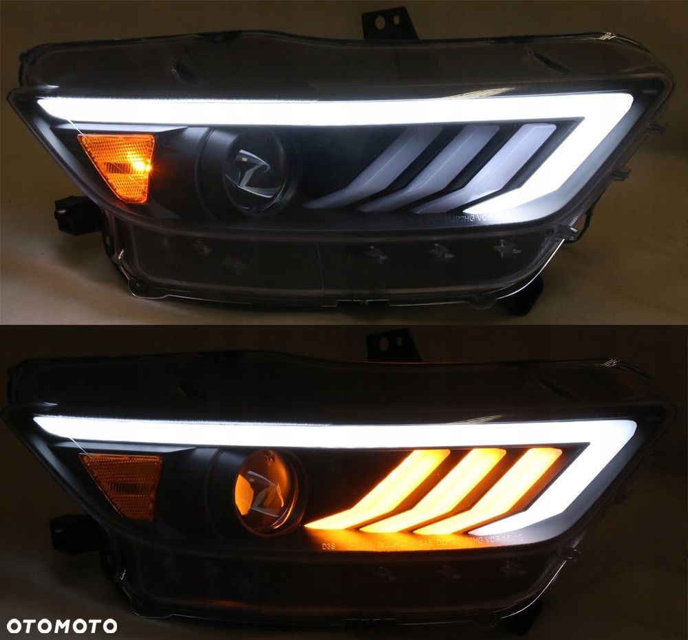 reflektor lampa kpl xenon led neon tuning black ford mustang vi 6 2015-2018 - 4