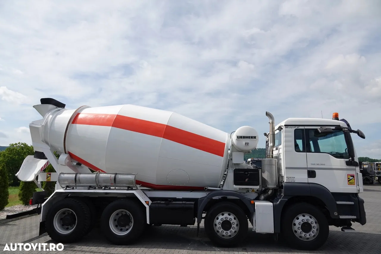 MAN TGS 32.360 / 8X4 / BETONATOR / LIEBHERR CONVERTER / 9 mc / JANTE ALIE / EURO 6 - 12