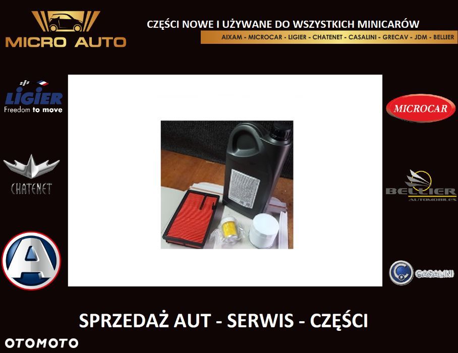 Zestaw filtrów Kubota Aixam Microcar Ligier Chatenet Grecav Bellier