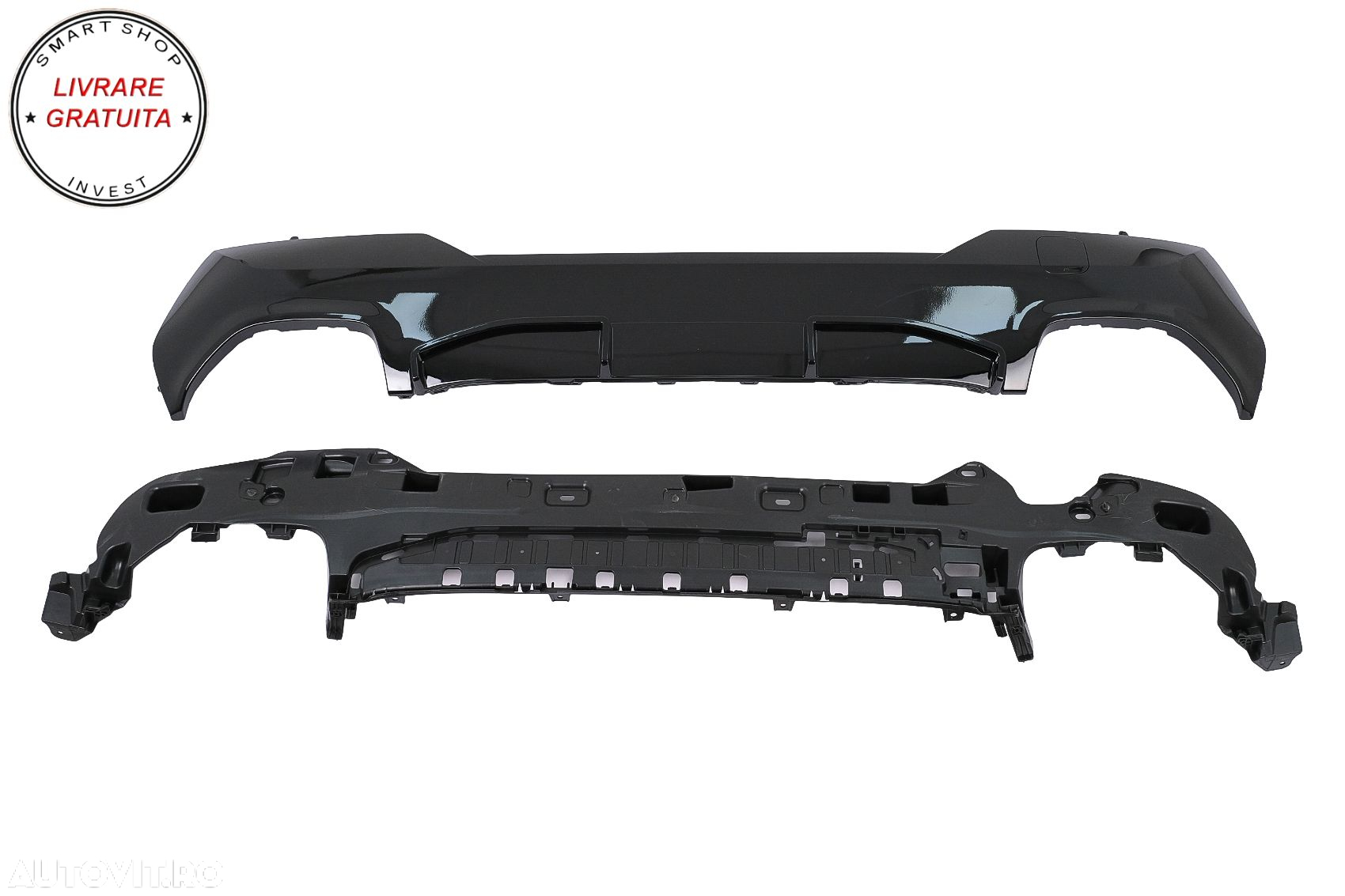 Difuzor Bara Spate cu Ornamente Evacuare Negre BMW 4 Series G22 G23 M Sport (2020-- livrare gratuita - 7