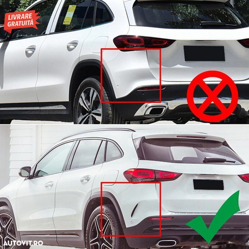 Ornamente Bara Spate Flapsuri Negru Lucios Mercedes GLA SUV H247 (2020+) Sport Lin- livrare gratuita - 7