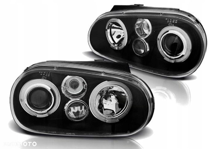 Reflektory Lampy kpl Ringi Angel Eyes Led Tuning Black VW Golf IV 4 1j 1998 - 4