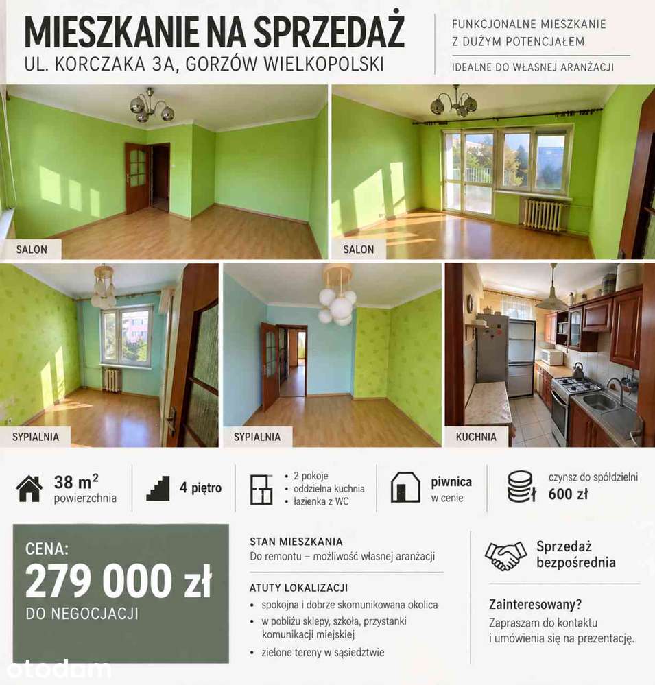 Mieszkanie w Gorzowie z balkonem i piwnicą
