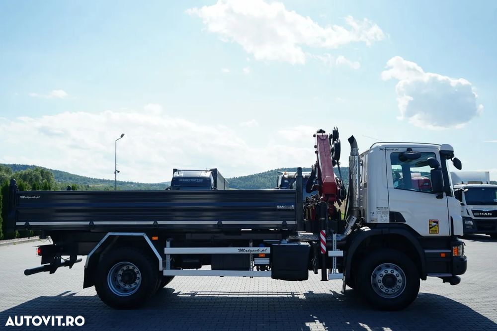 Scania P 280 / 4X2 / BASCULĂ + HDS HMF 635 K2 / RADIOCOMANDĂ / ROTATOARE / EURO 6 / - 12