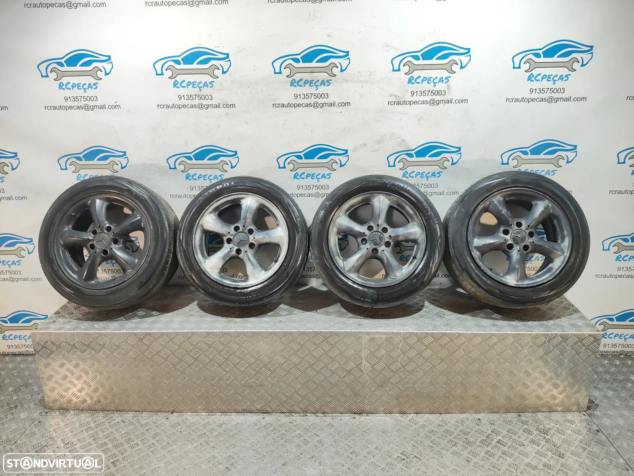 Conjunto Jantes 16 Originais Mercedes Benz SLK R170 7J 8J ET37 ET30 5x112 A1704010802 A1704010702 - 12
