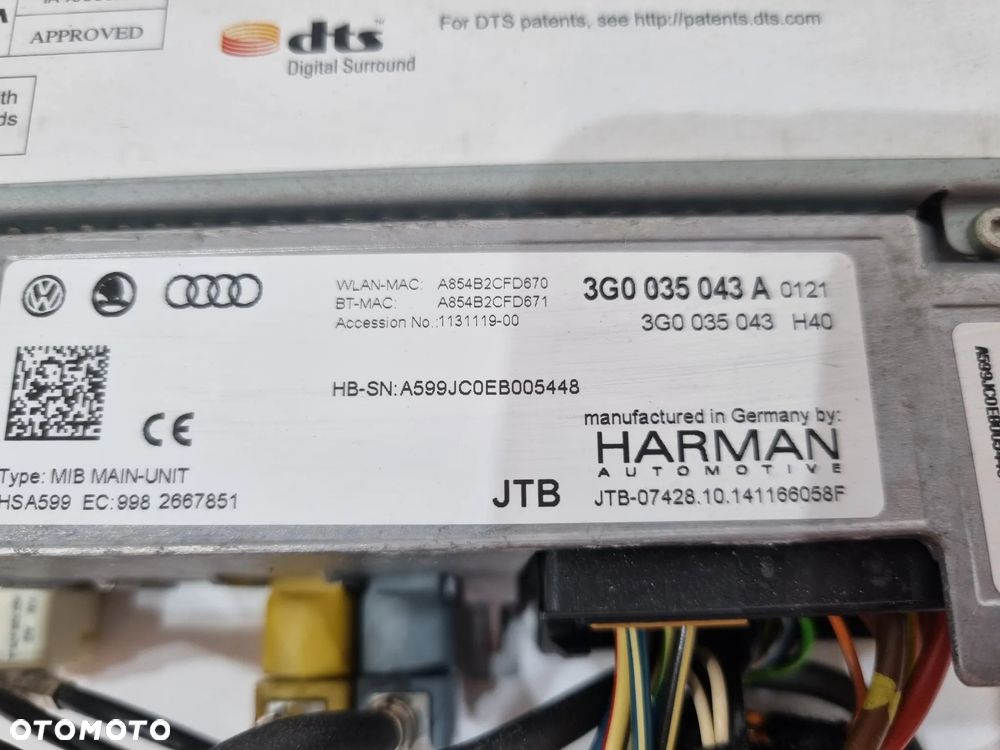 VW PASSAT B8 RADIO NAWIGACJA CZYTNIK KART SD 3G0035043A - 5