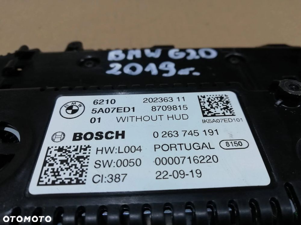 BMW 5 G30 G31 BMW3 G20 G21 licznik virtual live cocpit 0263745191 5A07ED1 - 2