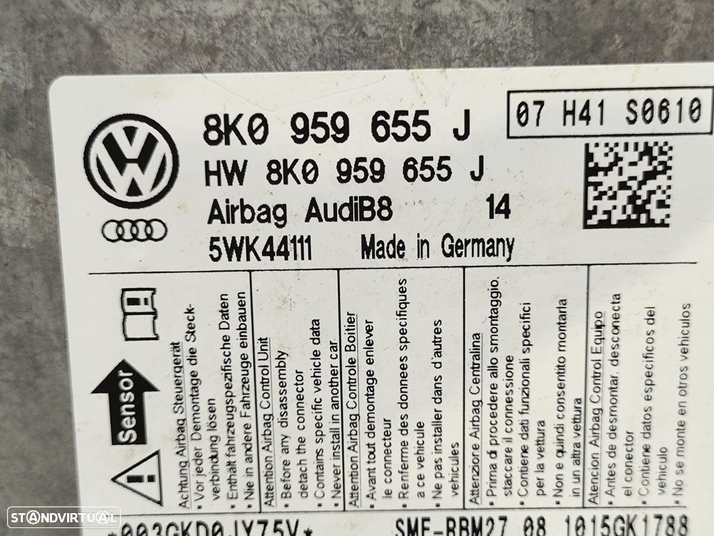 Módulo Controlo Airbag Audi A4 B8 8K0959655J 5WK44111 - 8