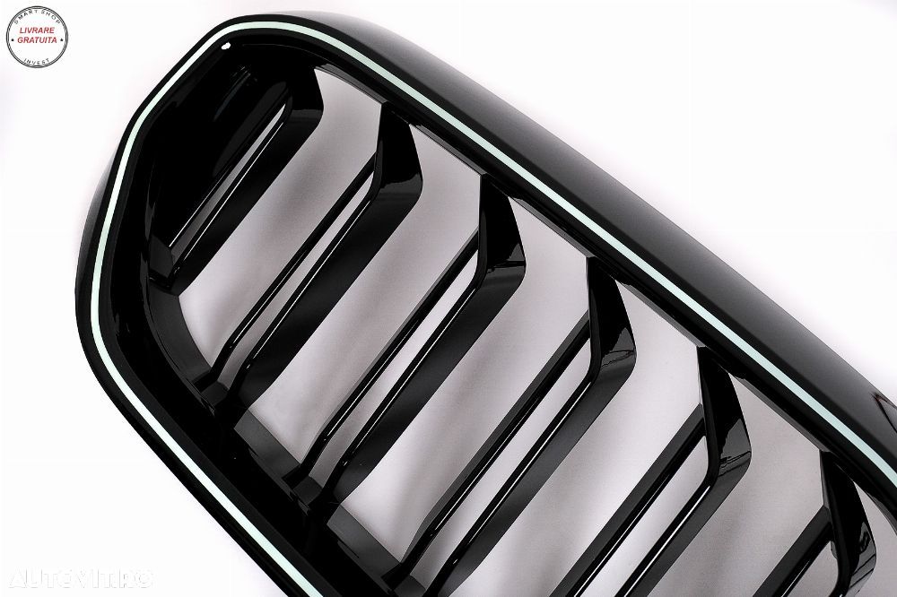 Grile Centrale cu LED BMW Seria 5 G30 G31 LCI (07.2020-2023) Negru Lucios- livrare gratuita - 2