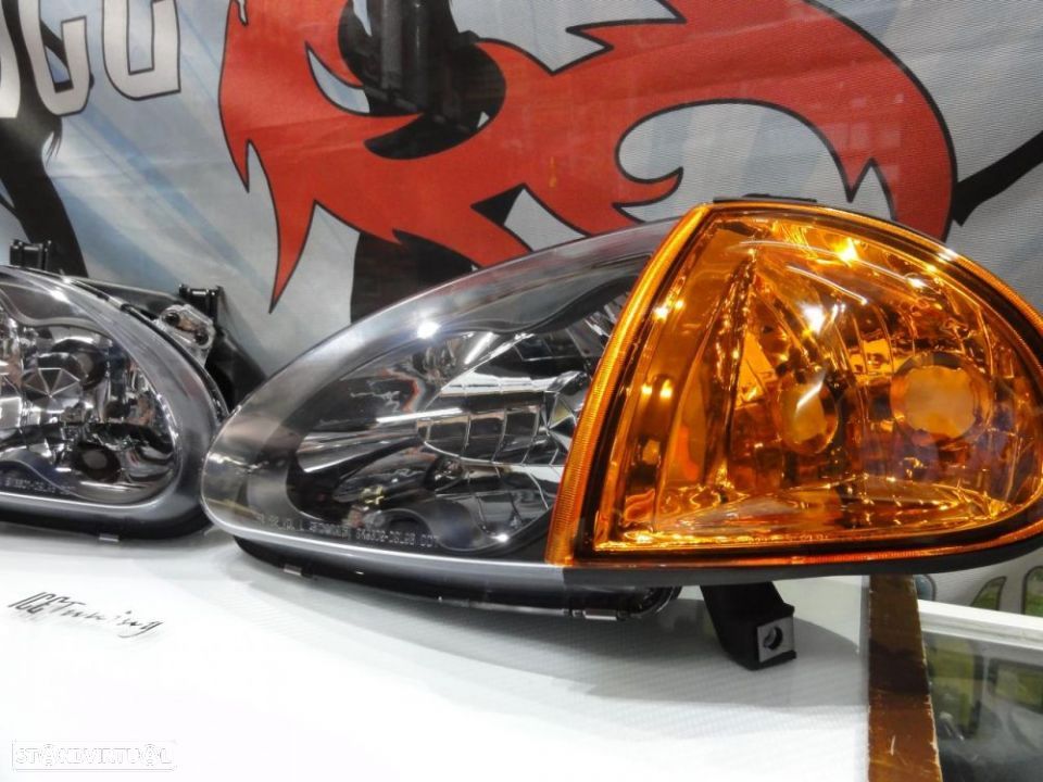 Faróis frontais com lâmpadas HOD 5000k para Honda crx del sol 92-97 JDM Fundo preto + piscas laranja EURO look - 6