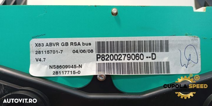 Ceasuri bord (Anglia) P8200279060 Renault Trafic 2 [facelift] [2006 - - 3