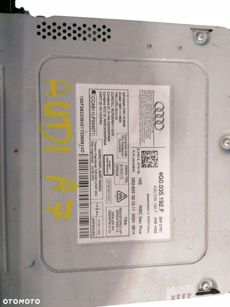 panel radioodtwarzacz cd dvd audi a7 4g0.035.192.f - 3