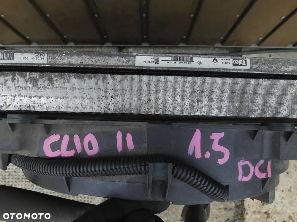 RENAULT CLIO II 1.5DCI CHŁODNICA WODY + WENTYLATOR 8200086193 - 3