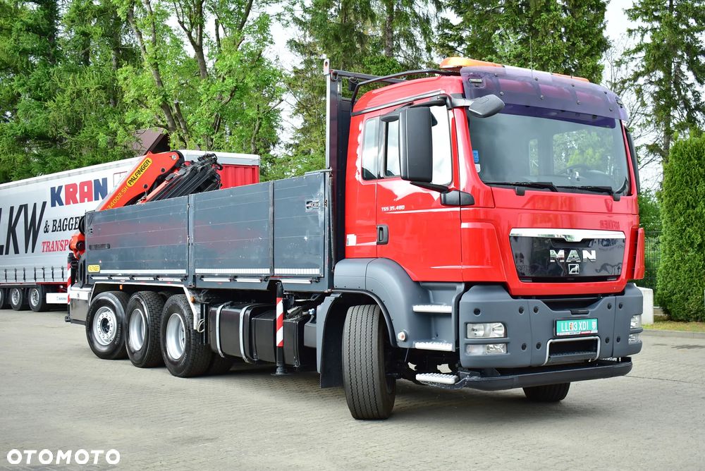 MAN TGS 35.480 Tridem 8x4 /Skrzynia 7.20m./ Palfinger PK 34002 SH/ Wciągarka/ 8 Segmentów/ 22m. / 5 i 6 Funcja/ Rotator/ Pilot/  Manual/ Euro 5/ Autokran/ Ladekran/ Kran/ HDS/ Seilwinde / Sprowadzony ! - 7