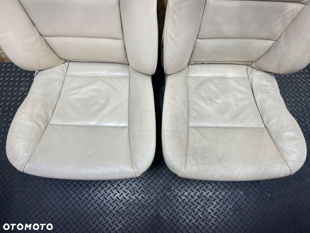 komplet fotele kanapa boczki tapicerka kremowa skÓra europa bmw e61 lift - 12