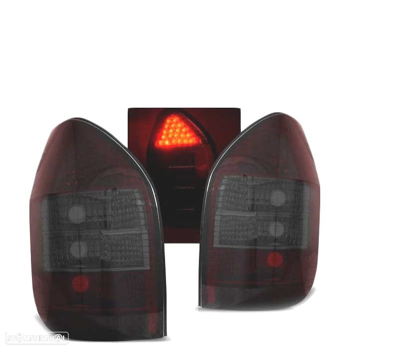 FAROLINS TRASEIROS LED PARA OPEL ZAFIRA 99-05 RED SMOKED VERMELHO FUMADO ESCURECIDO - 1