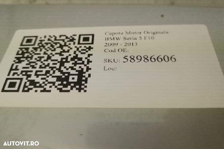 Capota Motor Originala BMW Seria 5 F10 2009 2010 2011 2012 2013 - 7