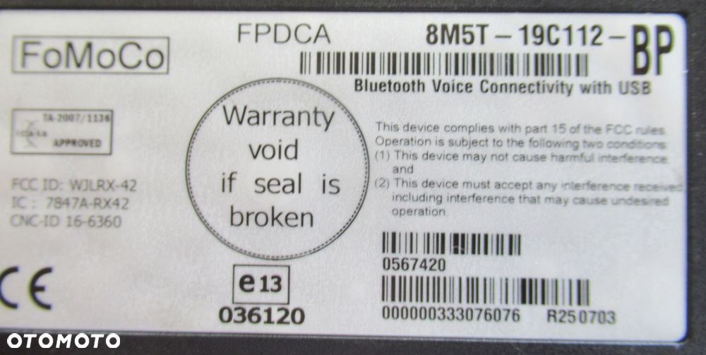 FOCUS MK2 MODUŁ STEROWNIK BLUETOOTH 8M5T-19C112-BP - 4