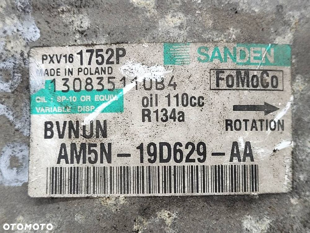 SPRĘŻARKA KLIMATYZACJI POMPA KLIMY FORD C-MAX AM5N-19D629-AA 1.6 TDCI - 10