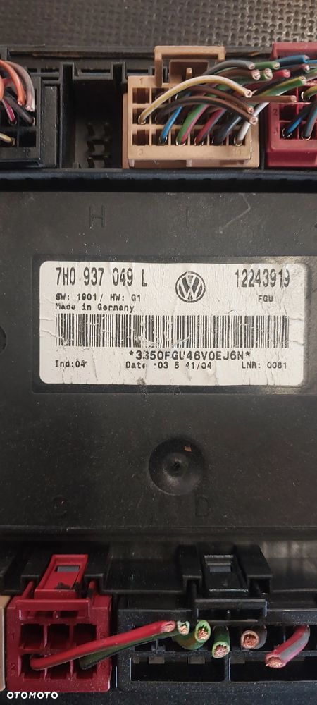 Moduł komfortu BCM 7H0937049L vw t5