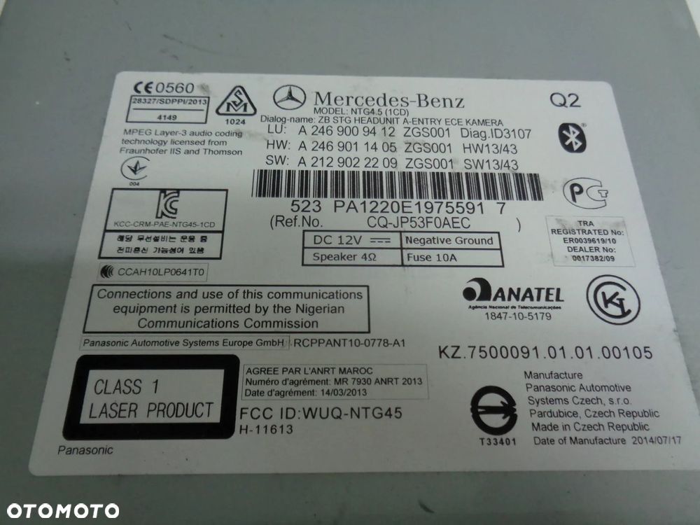 mercedes gla 156 a-klasa radio nawigacja a2469009412 europa - 4