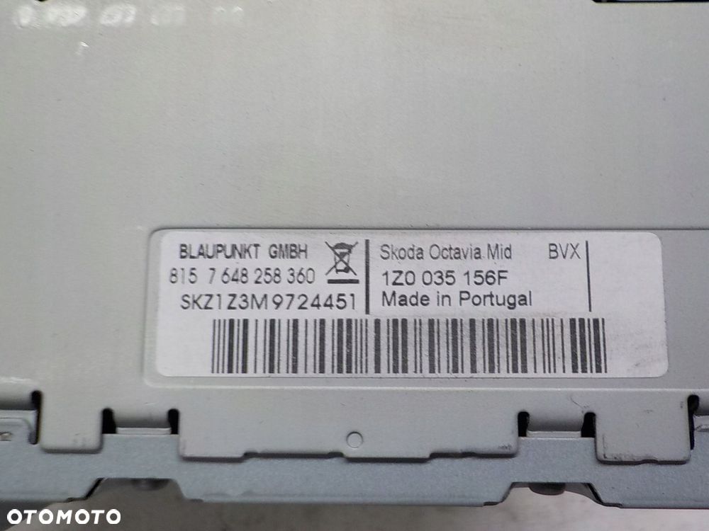SKODA OCTAVIA II SUPERB II RADIO BOLERO 1Z0035156F - 2