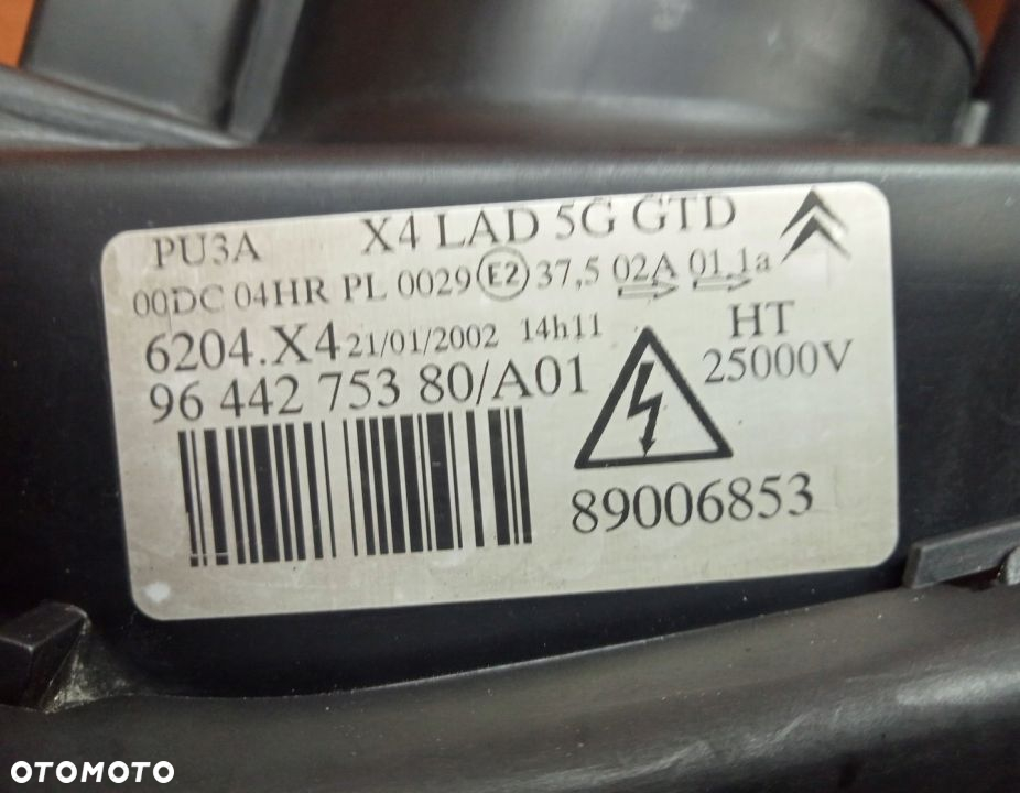 LAMPA LEWA PRZEDNIA XENON CITROEN C5 9644275380 EU - 2