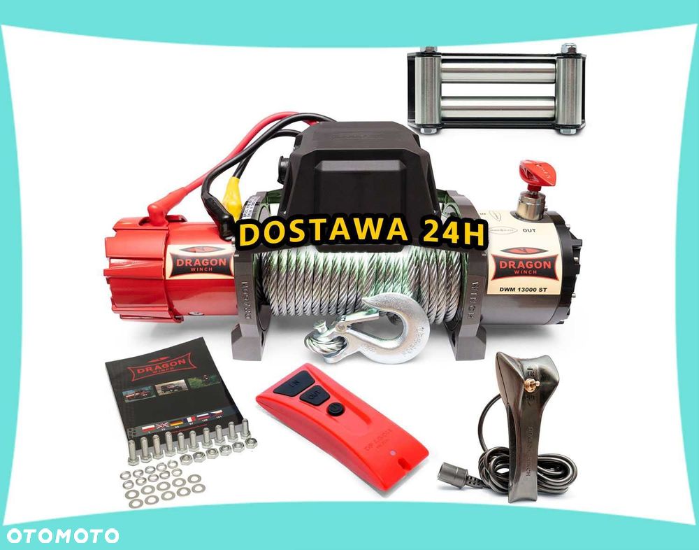 6T/12T Wyciągarka DRAGON WINCH 13000HD 12V wciągarka autolawety lawety