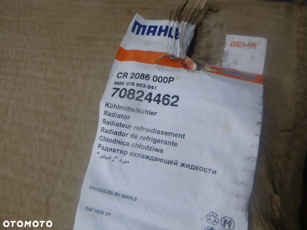 daf xf euro 6 14r- chłodnica wody nowa behr mahle - 2