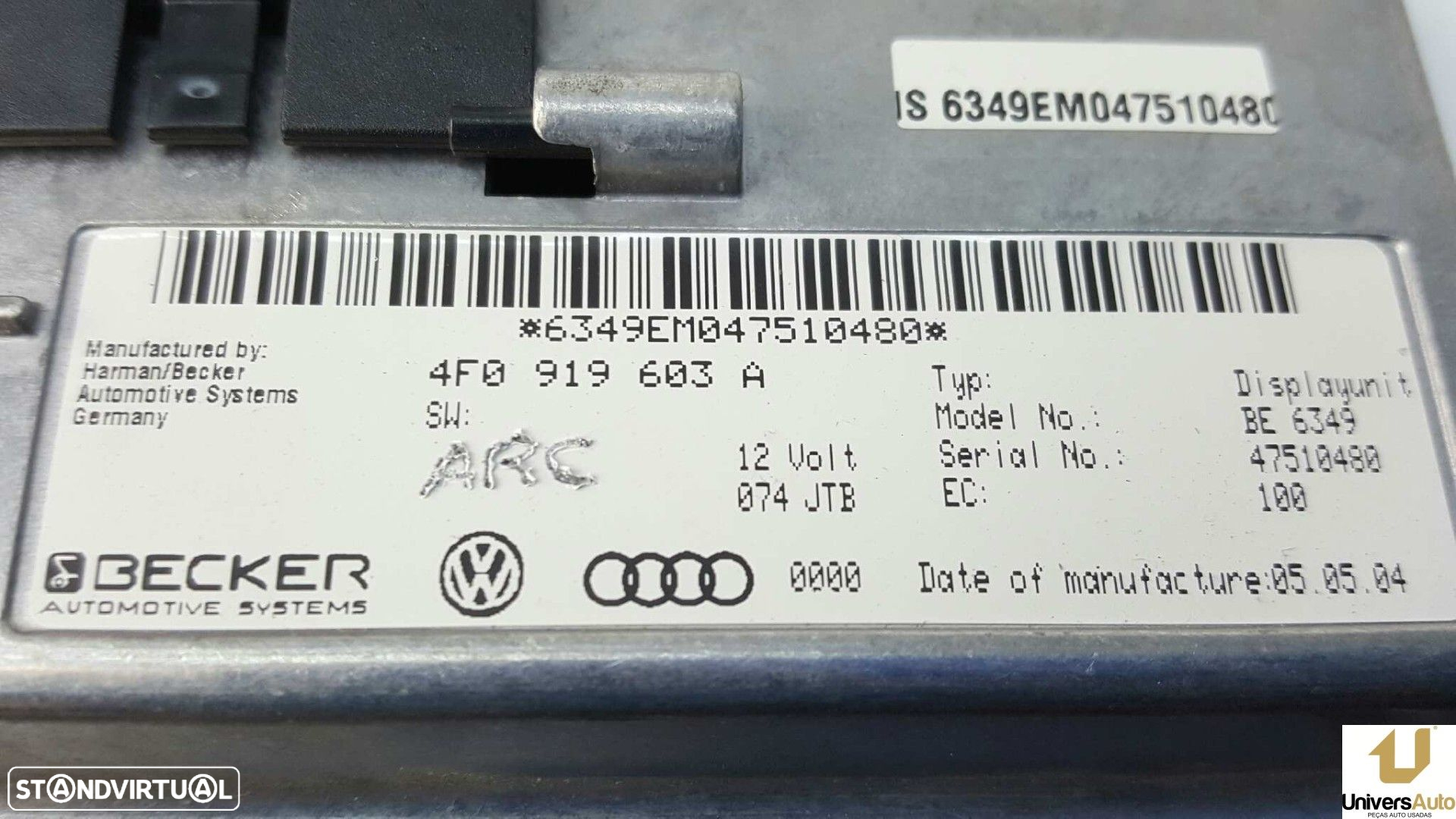 SISTEMA NAVEGAÇÃO GPS AUDI A6 BERLINA (4F2) 3.0 TDI QUATTRO (165KW) - 2