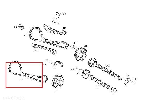 MERCEDES OM640 OM668 Lancuch rozrzadu ORYGINAL - 2