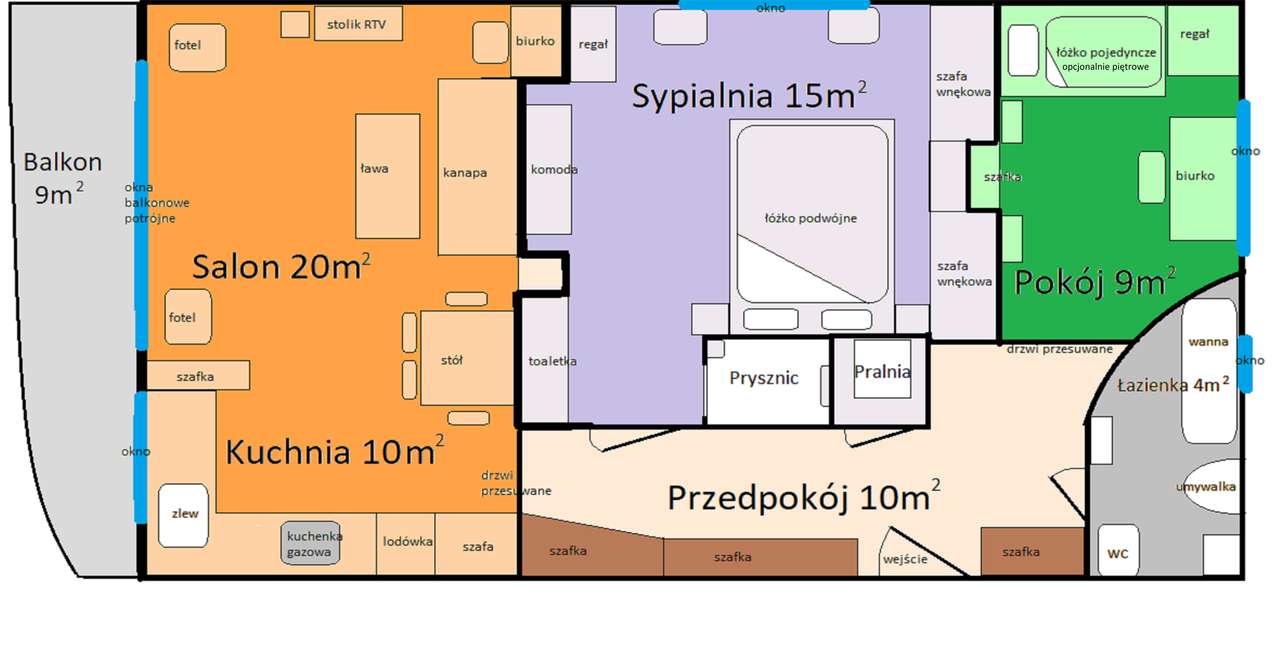 Idealne dla rodziny - 3 pokoje, 72 m2 - ul. Pachnąca, Natolin
