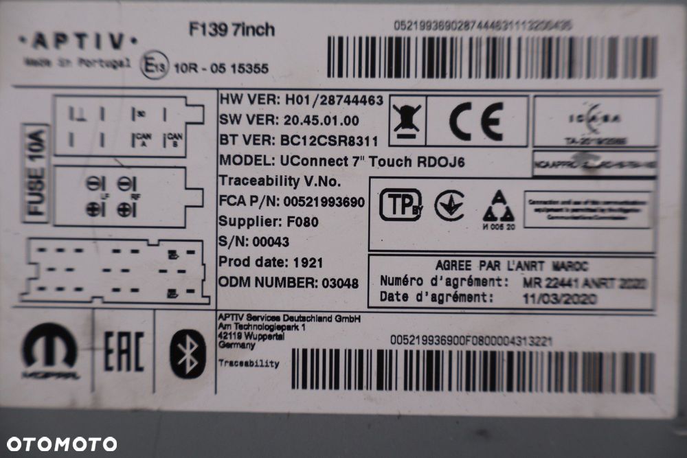 FIAT PANDA III RADIO EKRAN NAWIGACJA '00521993690 - 4