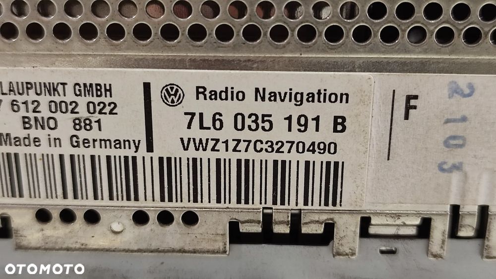 VW TOUAREG 7L 03-09R RADIO CD NAWIGACJA KOD ORYGINAL 7L6035191 - 10