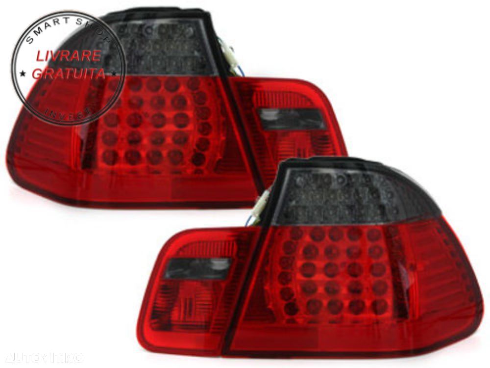 Stopuri LED BMW Seria 3 E46 Limousine (1998-2001) Rosu Fumuriu 4 Usi- livrare gratuita - 3
