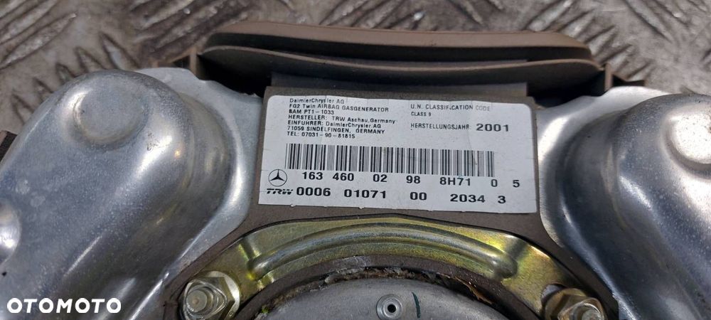 ZESTAW AIRBAG POSTRZAŁOWY KOKPIT AIRBAG PASY MERCEDES ML I W163 - 5