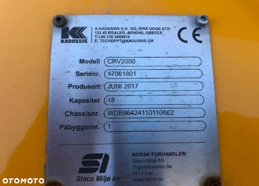 Kadussis CRV 2000 / ZABUDOWA ŚMIECIARKI / NOWA / DEMONSTRACYJNA / 18M3 / TYLNY ZAŁADUNEK / W PEŁNI SPRAWNA / MOŻLIWOŚĆ TRANSPORTU - 33