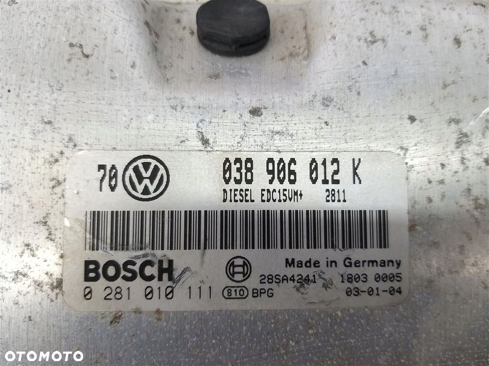 Komputer sterownik silnika VW Bora 1.9 TDI 88KM 1999–2006 BOSCH 038906012K - 2
