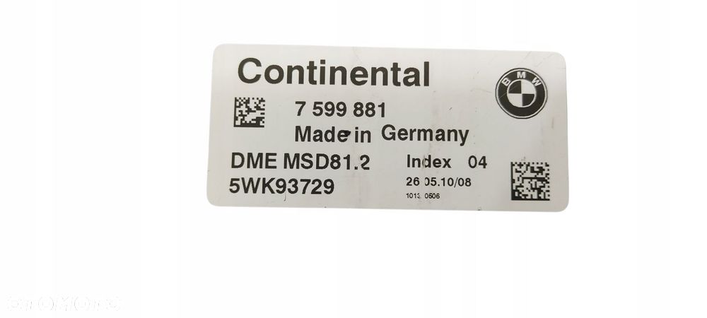 Bmw E81 E88 E90 E93 Komputer Sterownik Silnika N43B20A 7599881 - 5