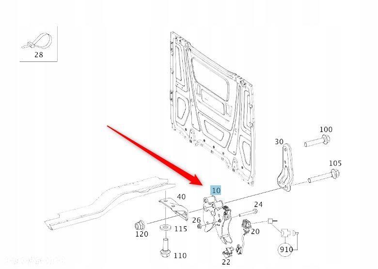 ZAMEK KABINY ACTROS MP4 MP5 LEWY/PRAWY - 6